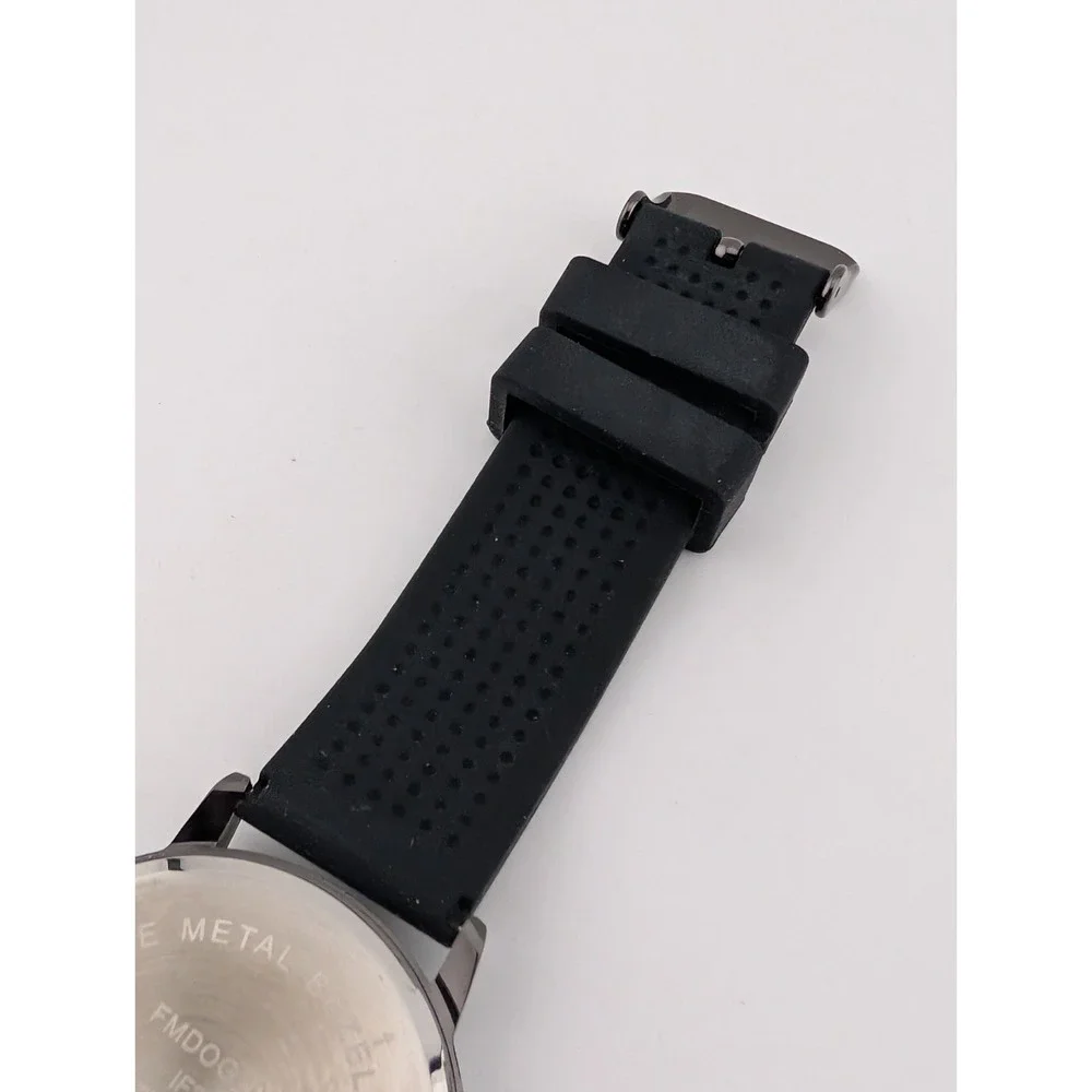 George Watch Men 40mm‎ Case Black Silicone Band- New Battery